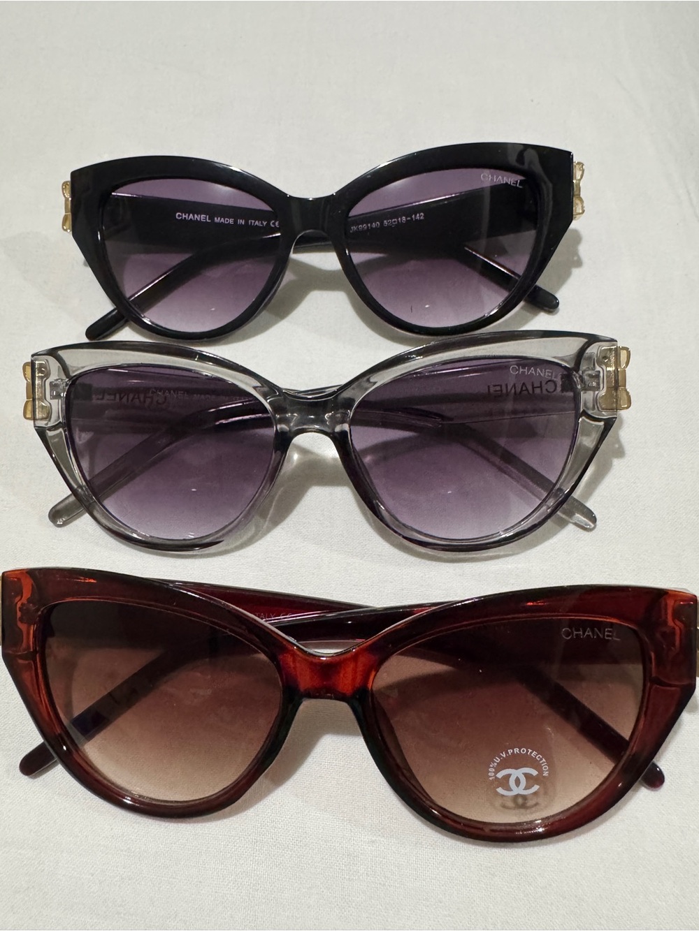 3x Chanel style Cat-Eye Sunglasses!😎 Black, Gray & Brown! FREE SHIPPING! Buy Now